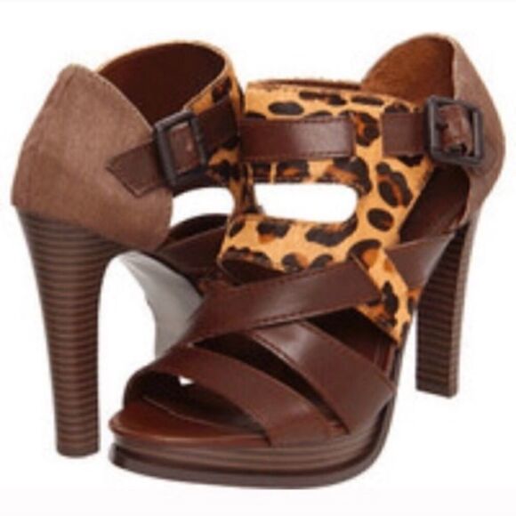 NWT Brown Leopard Heels - Picture 2 of 5